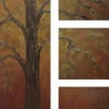 autumn tree silhouette set