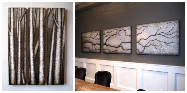 left: 'Through the Trees', right: 'Extending Cherry Blossoms' 
